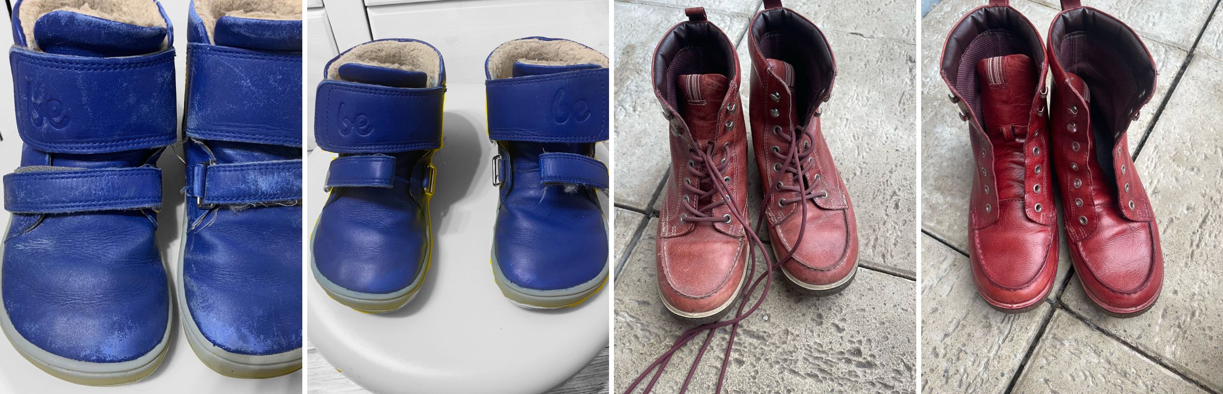 Revitalizace bot s vybledlou barvou a unaveným vzhledem